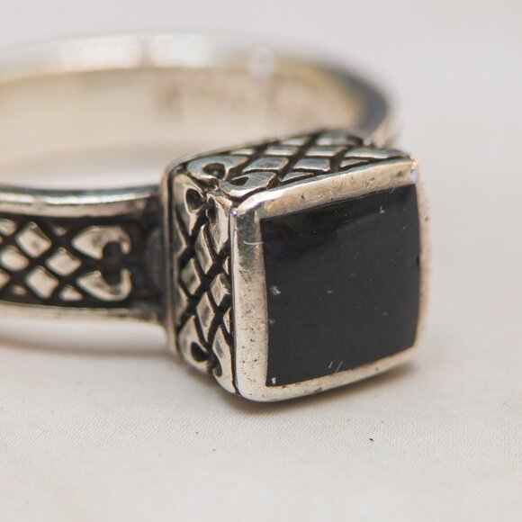 Sterling Silver 925 Onyx Ring | Size 5 ¼ | Silpada Maker - Picture 6 of 11